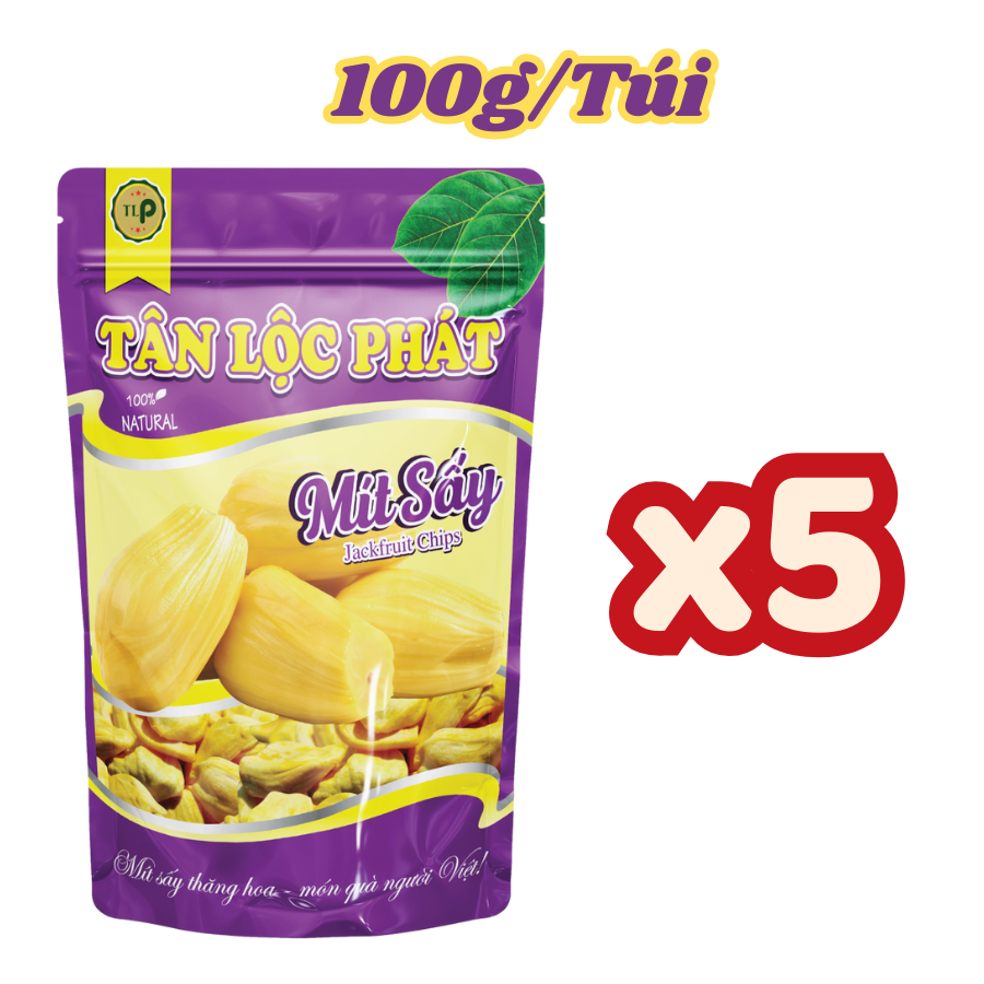 MÍT THÁI SẤY GIÒN NGUYÊN CÁNH KHÔNG ĐƯỜNG TÚI 100G TÂN LỘC PHÁT