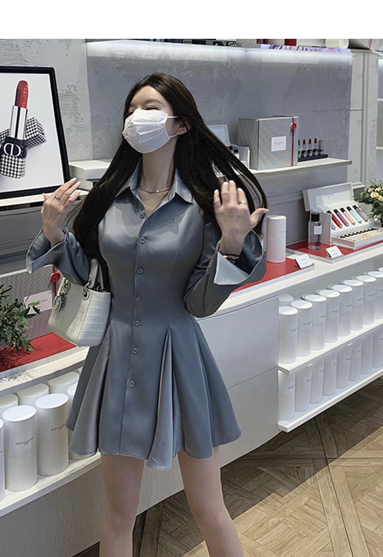 Đầm lụa nữ cổ sơmi màu siêu xinh