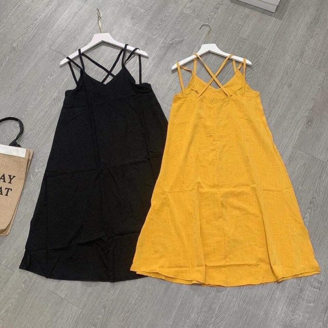 Đầm đũi maxi 2 dây đan lưng
