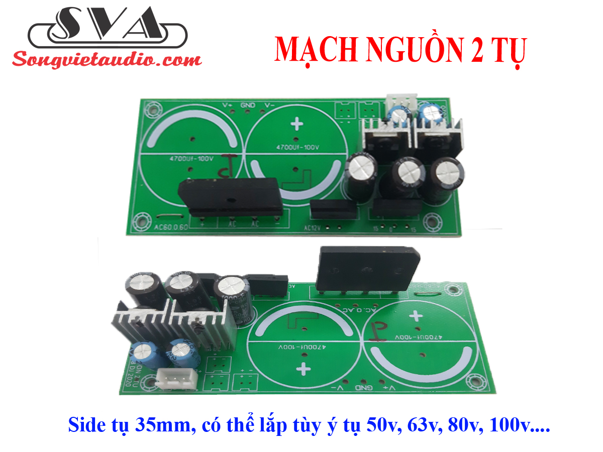 MẠCH NGUỒN 2 TỤ AMPLI (KHÔNG BAO GỒM TỤ) - 1 MẠCH