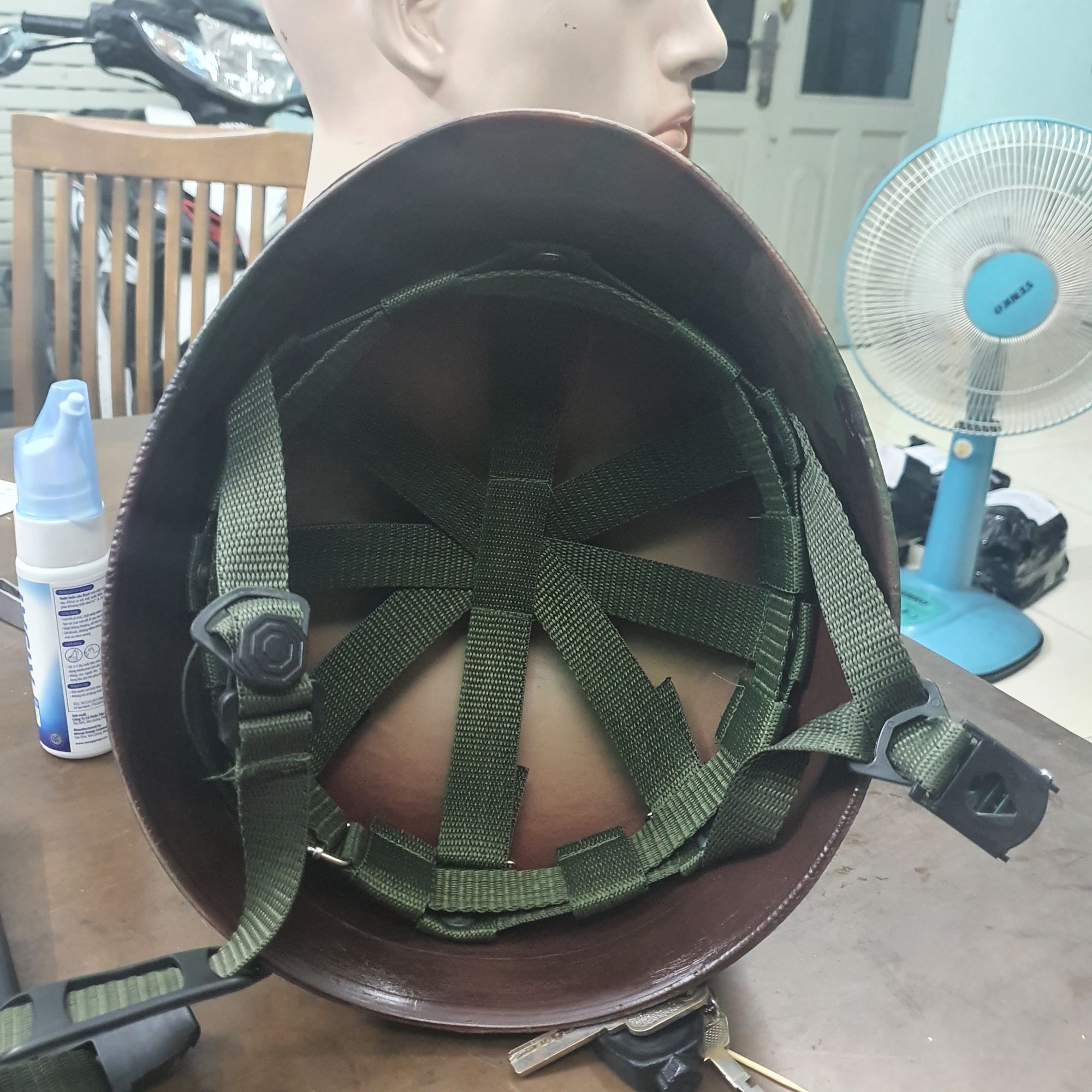 Nón cối rằn ri lòng dây sơn thủ công