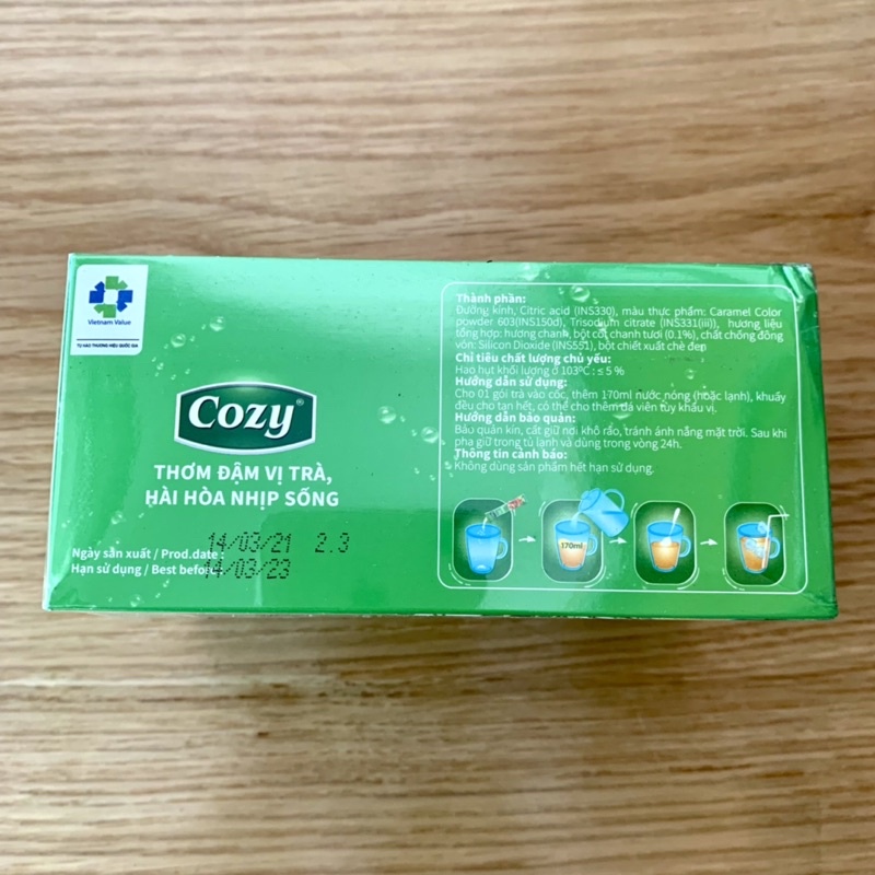 Trà Cozy Chanh Hoà Tan (18 gói x 15g)