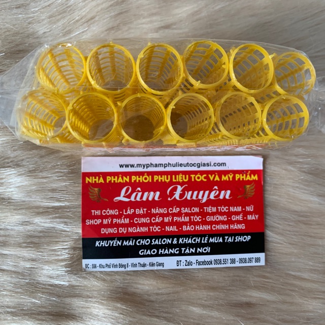 Ống gai sấy quấn tóc uốn đường kính 2.6cm, 1 bịch 12 ống, giao màu sắc ngẫu nhiên