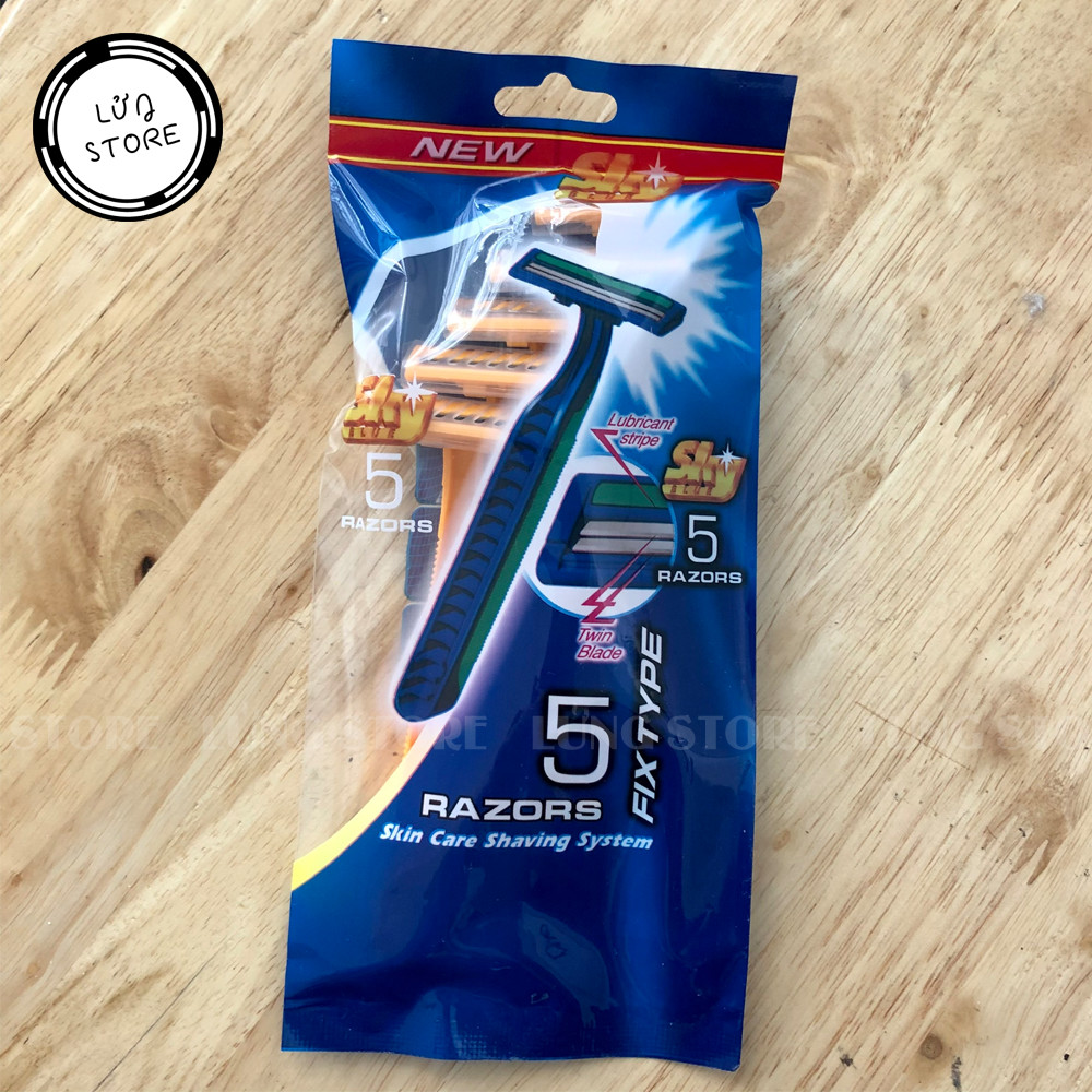 Combo 3 túi dao cạo râu 2 lưỡi tiện dụng (1 túi 5 cái)