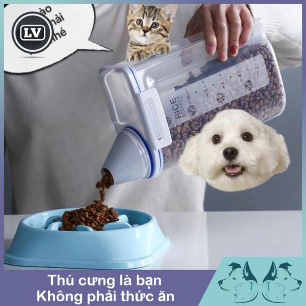 Bình cao su đựng thức ăn cho chó mèo 2.5l Phụ kiện Long Vũ