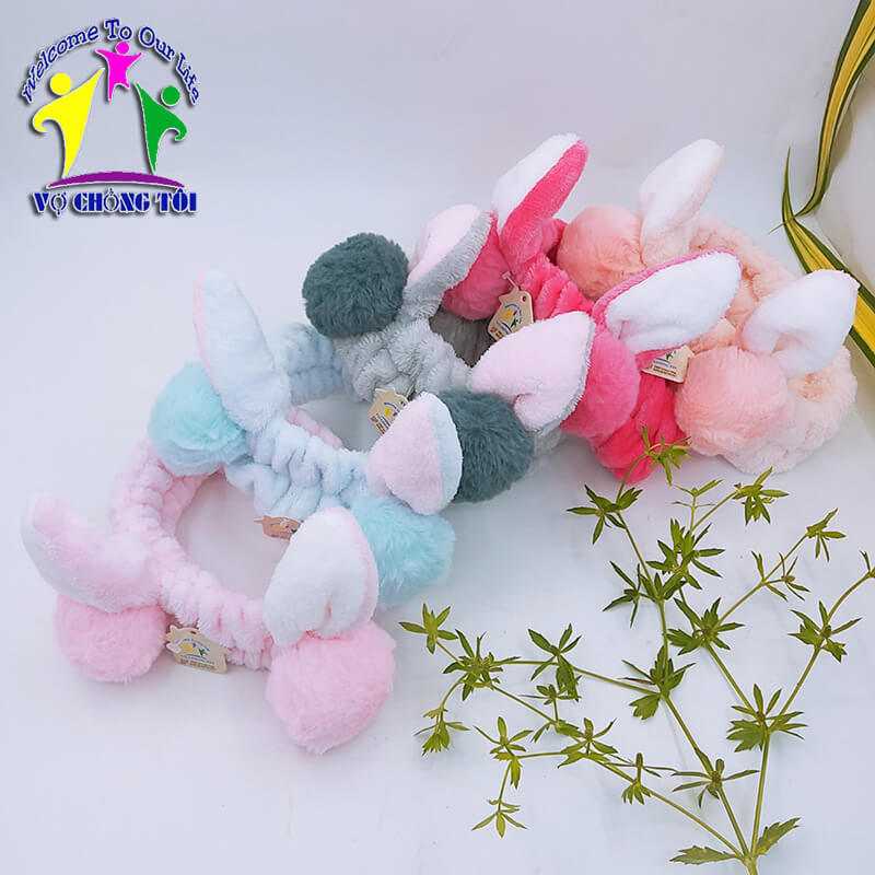 Băng đô nữ skincare, phụ kiện nữ make up, cài tóc nữ trang điểm, bờm tóc nam rửa mặt, nơ cài tóc cho bé gái cute, tai thỏ gấu trúc Panda cực chill - thương hiệu VỢ CHỒNG TÔI