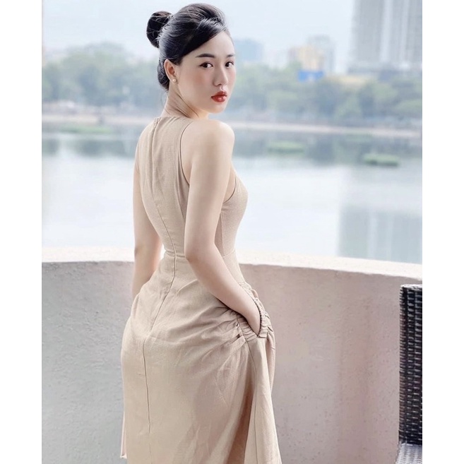 ĐẦM CỔ TRÒN, 2 TÚI (có ảnh thật) ms53