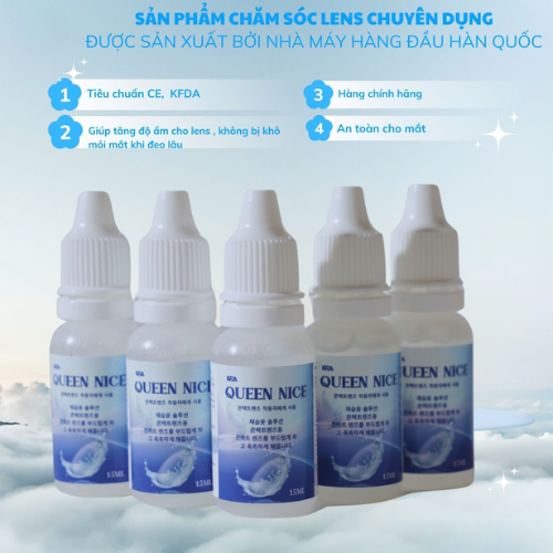 Nước nhỏ mắt lens QUEEN NICE đỡ cộm Halomi