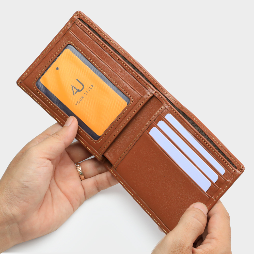 Bóp ví nam da bò thật 4U cao cấp, có nhiều ngăn đựng tiền và thẻ tiện dụng FA240