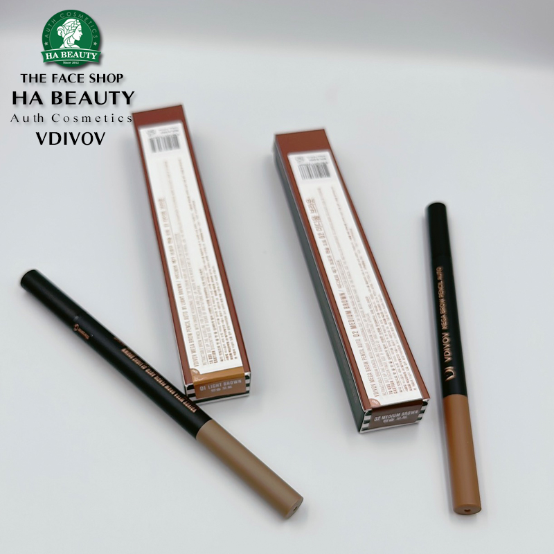 Chì kẻ mày 2 đầu dễ kẻ VDIVOV Mega Brow Pencil Auto 0.35g