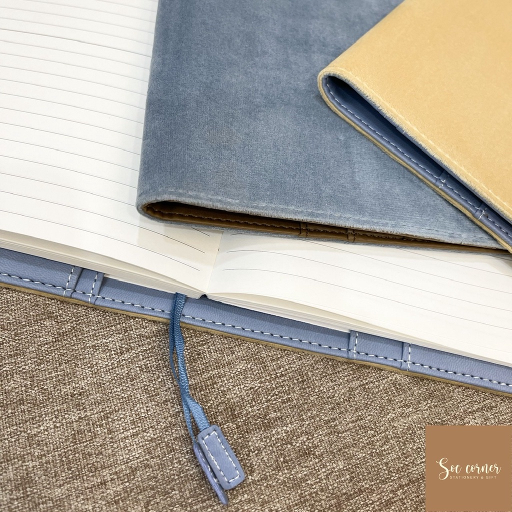 Bìa sổ Notebook / Note For size A5 bằng Nhung và da PU