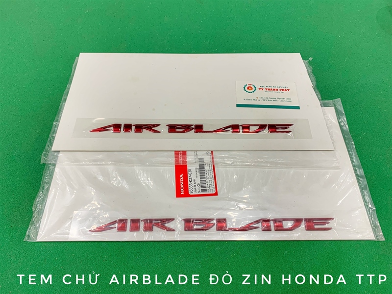 Tem chử Airblade Xi Đỏ ( xe AB 125 Đen Nhám ) ( 1 Miếng ) 86833K27630