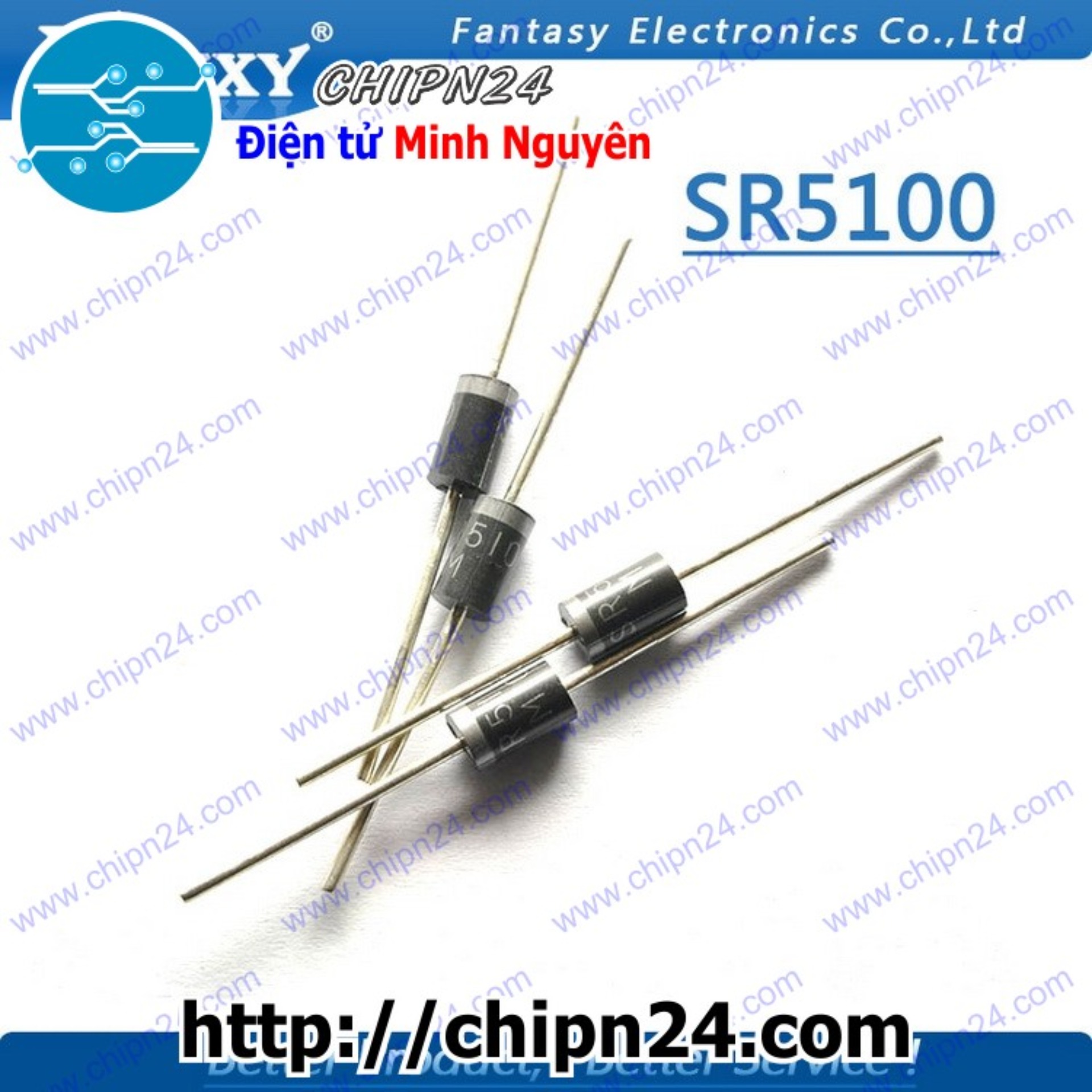 Diode sr5100 dip do-27 5a 100v 5100)