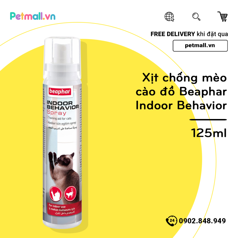 Xịt chống mèo cào đồ Beaphar Indoor Behavior 125ml