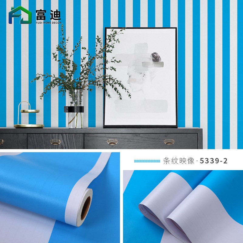 Giấy dán tường sẵn keo dọc màu (10m x 45cm / cuộn)