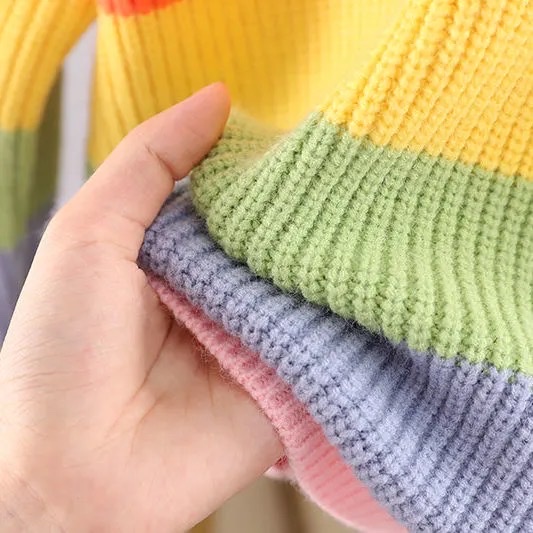 Áo Len Kẻ Nhiều Màu Cho Bé ( N00620 )