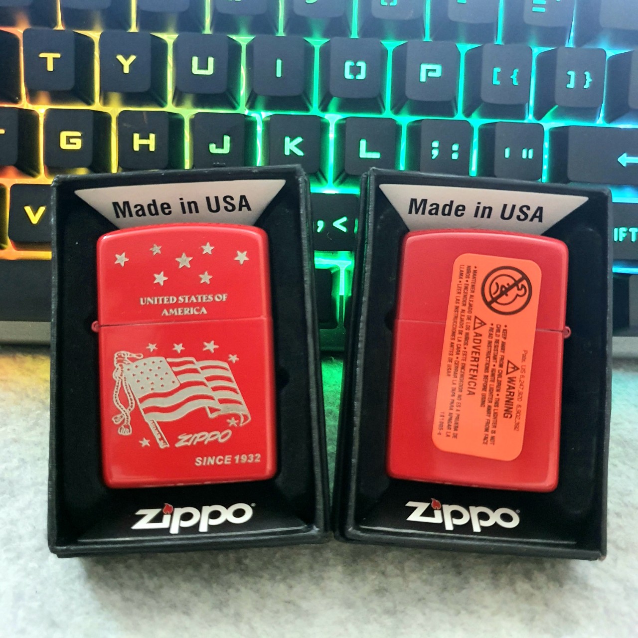 Zippo American flag lighter (come with original Wick Combo)