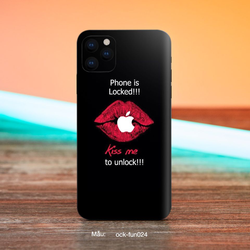 Miếng dán skin mẫu kissme to unlock - fun024 cho iPhone 7 Plus, 8 Plus, X, XS, XS Max, 11, 11 Pro, 11 Pro Max