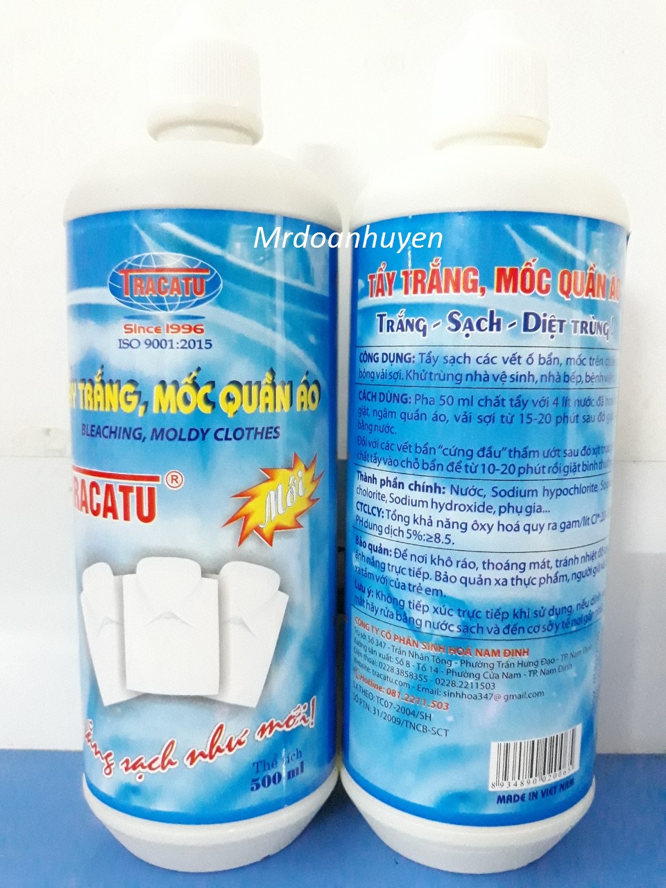 Tẩy Trắng Quần Áo TRACATU Chai 500ML