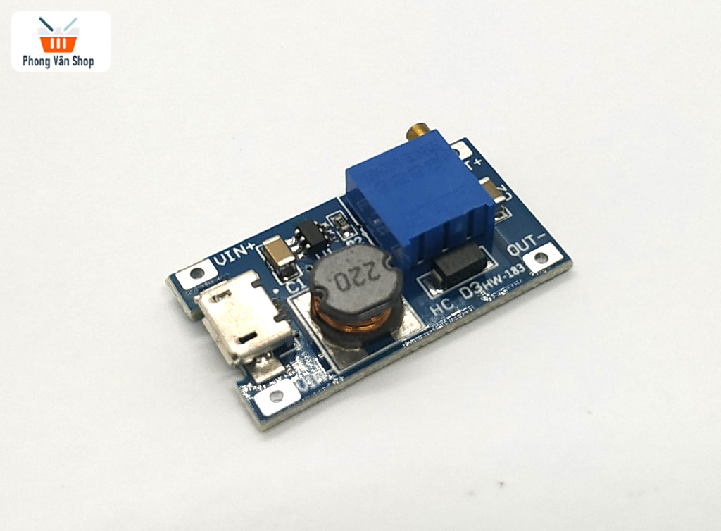 Mạch tăng áp DC-DC 3v-24v - đầu vào cổng sạc microusb 5v