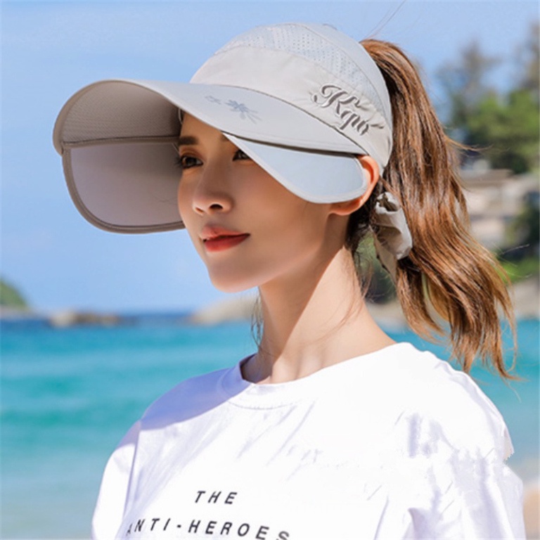 Nón golf, mũ golf vành rộng hở đầu chống tia uv cao cấp dành cho nữ