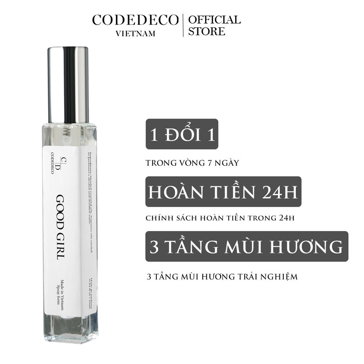 Tinh dầu nước hoa CODEDECO Good Girl 10ml dạng chai xịt