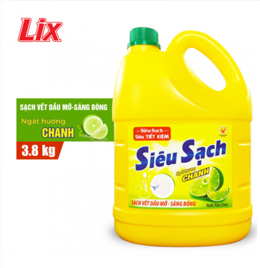 [HCM]Nước rửa chén LIX siêu sạch chanh 3,6kg