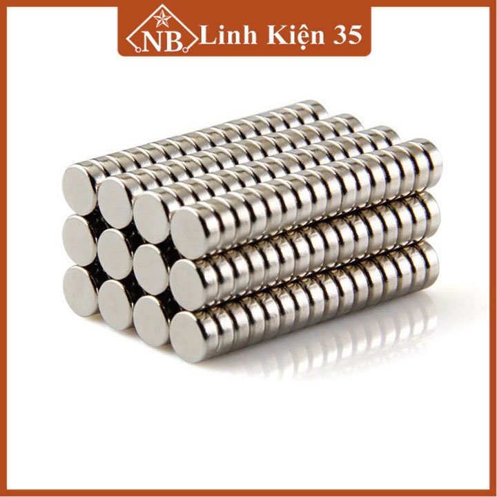 Combo 50 viên nam châm đất hiếm tròn 5x2mm (Nam châm vĩnh cửu từ tính hút cực mạnh)