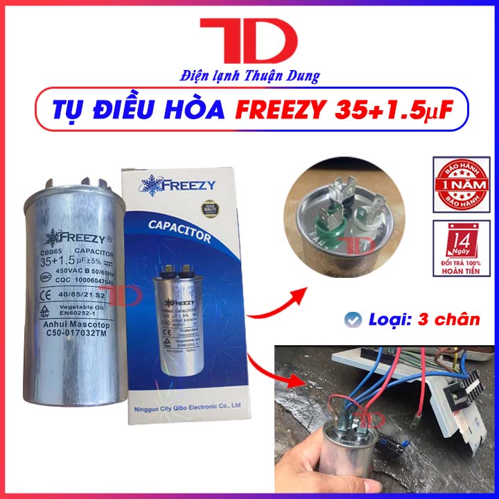 Tụ điều hòa Freezy, CAPA quạt đuôi nóng, CAPACITOR Freezy - Điện Lạnh Thuận Dung