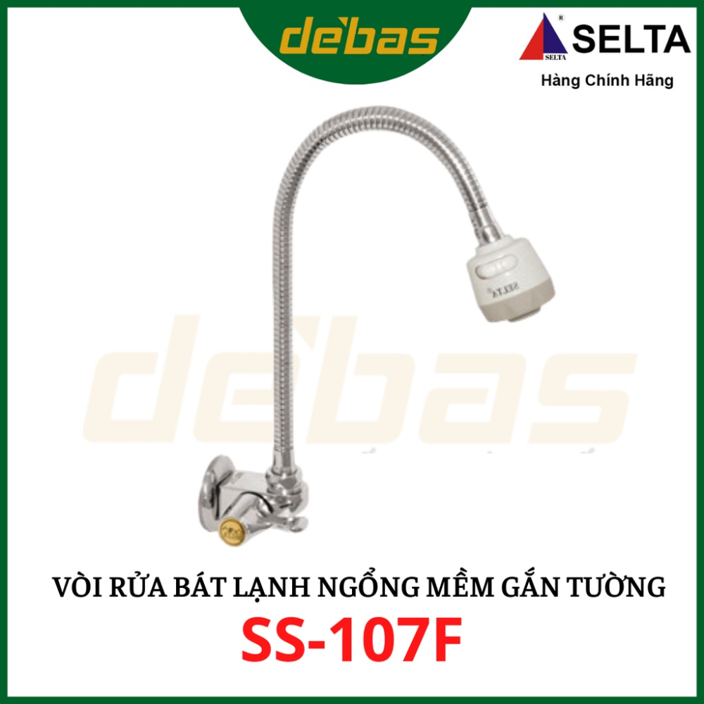 Vòi rửa chén bát gắn tường lạnh ngổng mềm ngổng cứng chính hãng một đường nước selta ss107f ss107c ss108f ss108c