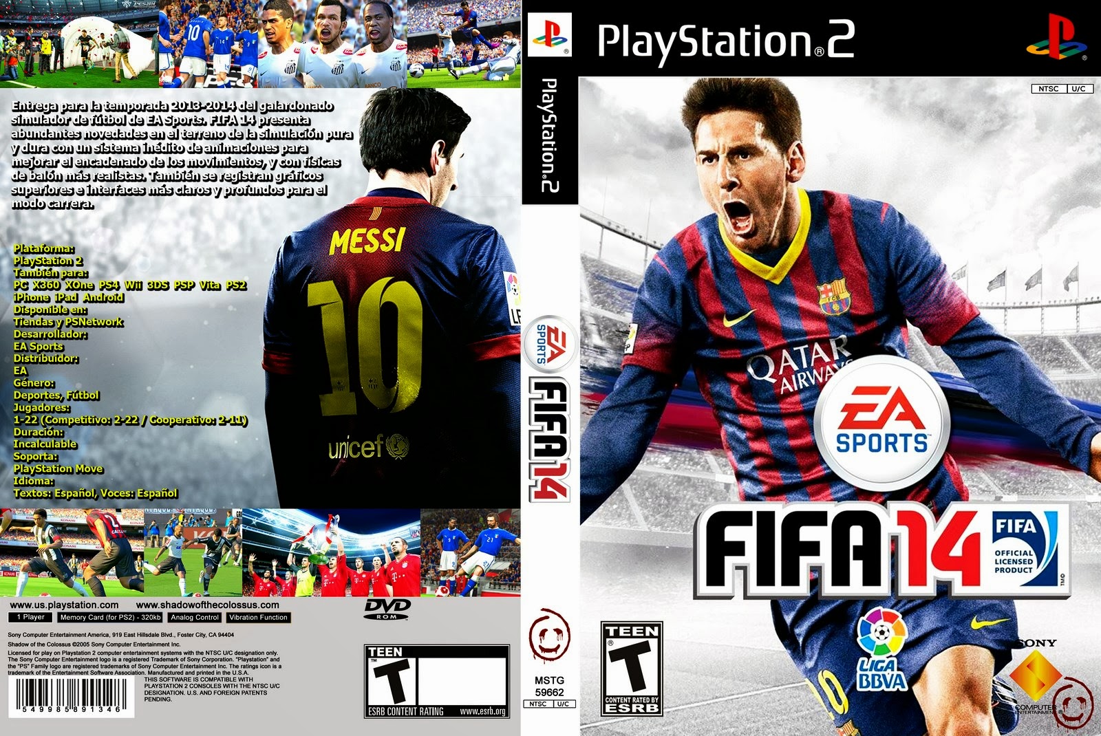 Đĩa game, FIFA 14 (thể thao) cho máy game PS2