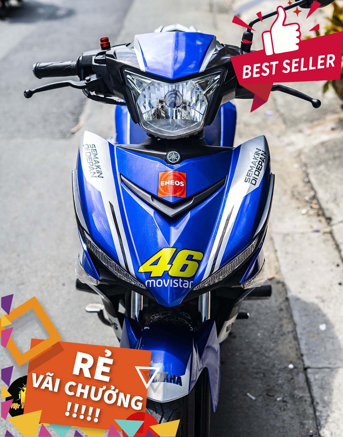 Tem Trùm Exciter 150 Movistar GP Độ Chế Decal (Xanh Đen)