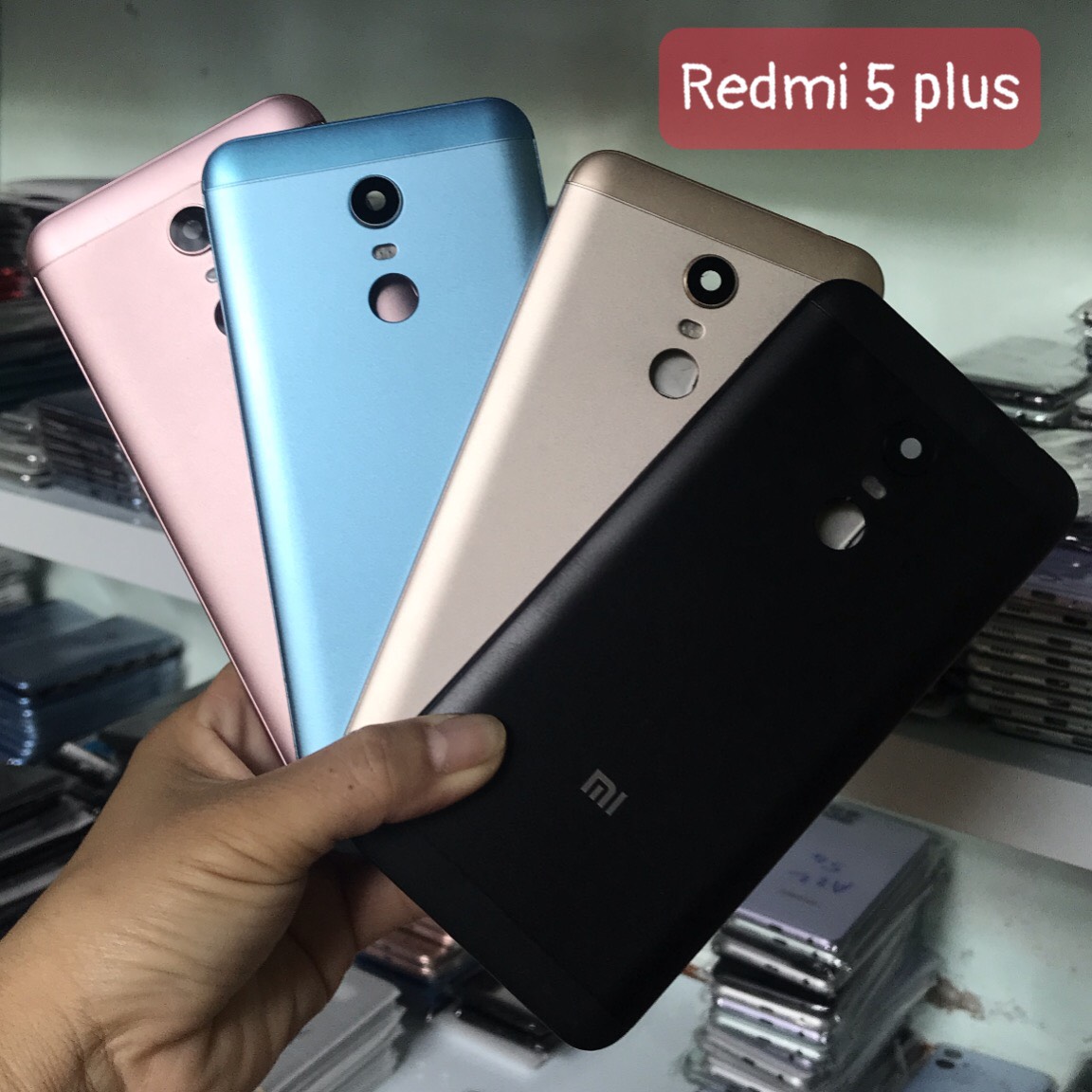 Bộ vỏ sườn xiaomi Redmi 5 plus (gồm lưng,sườn,nút bấm, kính camera)