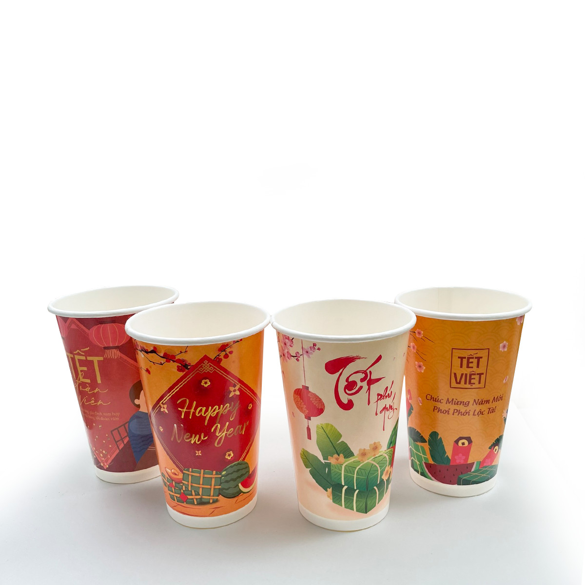 Ly giấy 16oz~472ml - Lốc 20 ly giấy có họa tiết