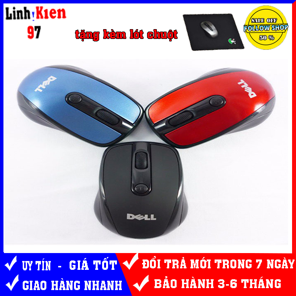Chuột không dây máy tính DELL/HP/ASUS ( TẶNG KÈM LÓT CHUỘT)(BH12T)