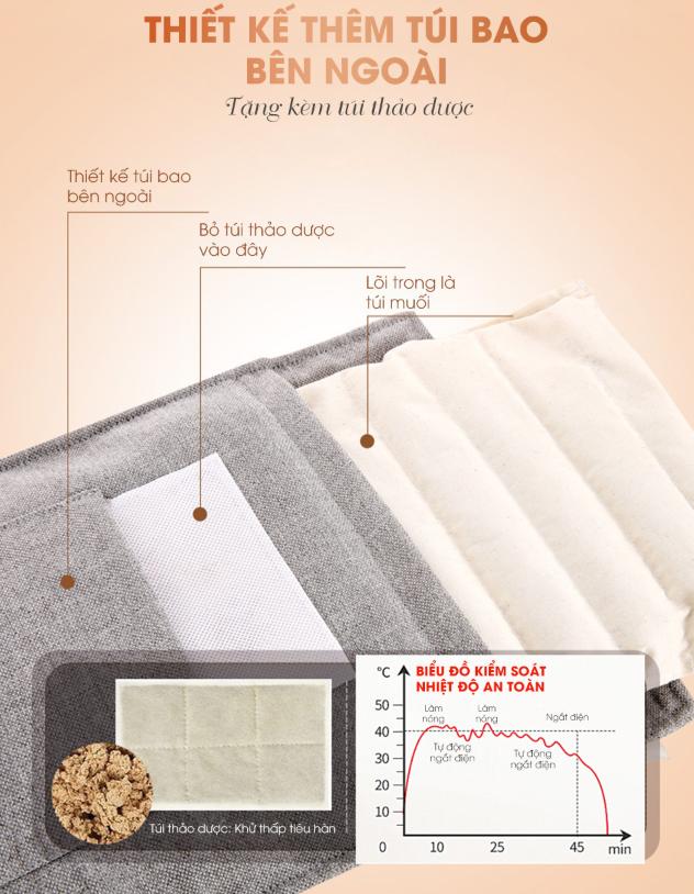 Gối sưởi muối biển thảo dược