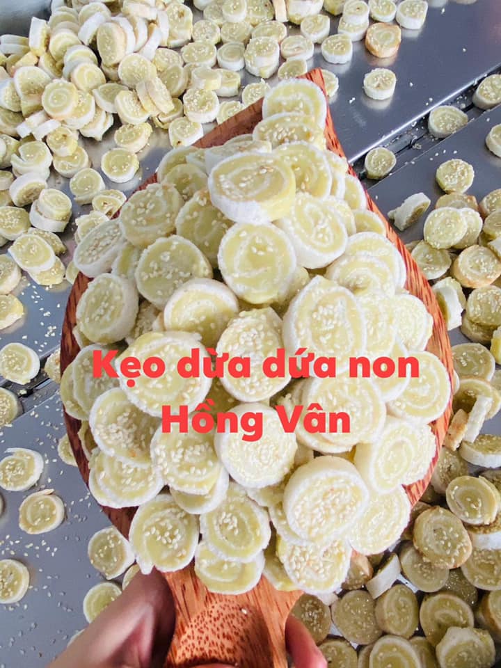 Kẹo dừa dứa non Hồng Vân 500g (Kẹo dừa non ít ngọt)