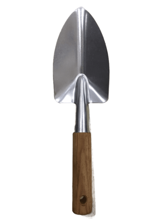 Xẻng cầm tay Inox - Thép trắng cán gỗ - xẻng làm vườn cầm tay dài 30cm chất lượng cao | Phởms Market