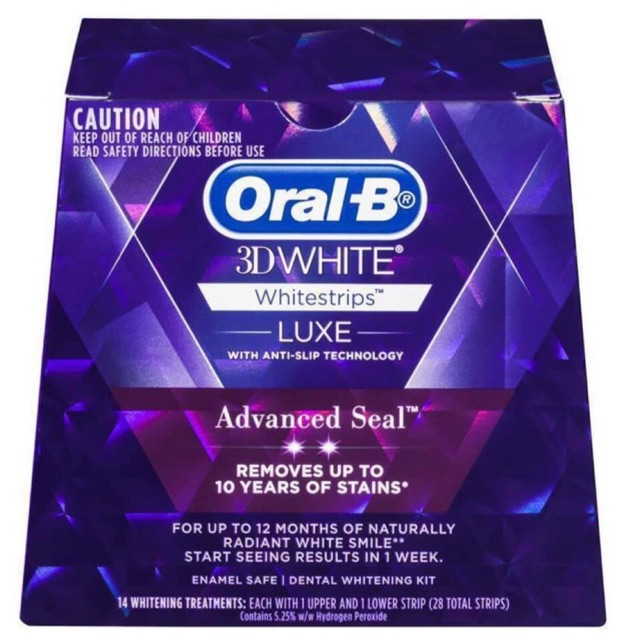 [ 100% chính hãng] Miếng dán tẩy trắng răng Oral-B 3D White Whitestrips (1 hộp 14 miếng )