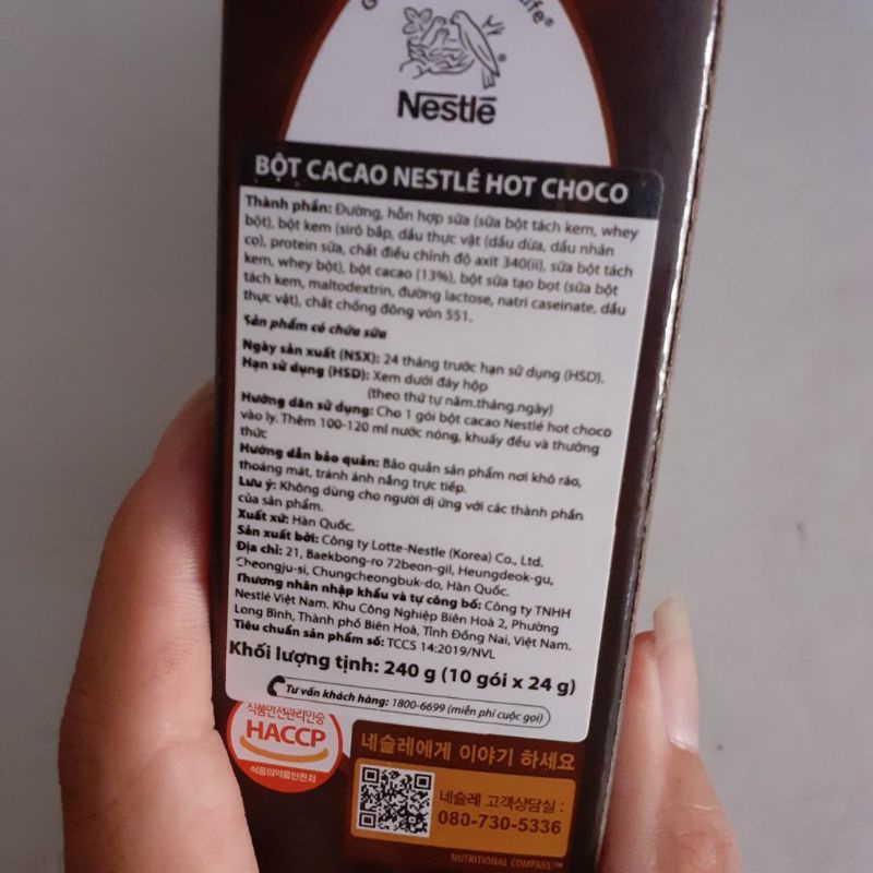 Bột cacao Hot Choco Hàn Quốc 240g ( 10 gói×24g)