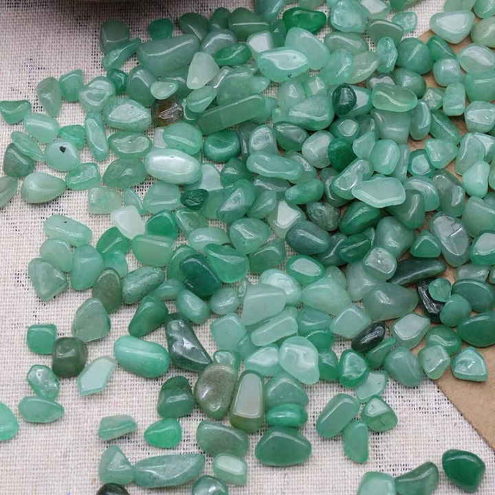 Đá vụn xanh lá thạch anh tự nhiên 100% trang trí, thanh tẩy bài tarot trọng lượng 300gram