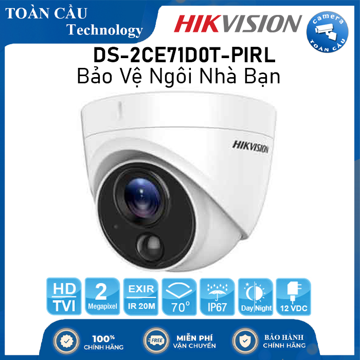 Camera chống trộm hd-tvi 2mp hikvision ds-2ce71d0t-pirl - camera toàn cầu