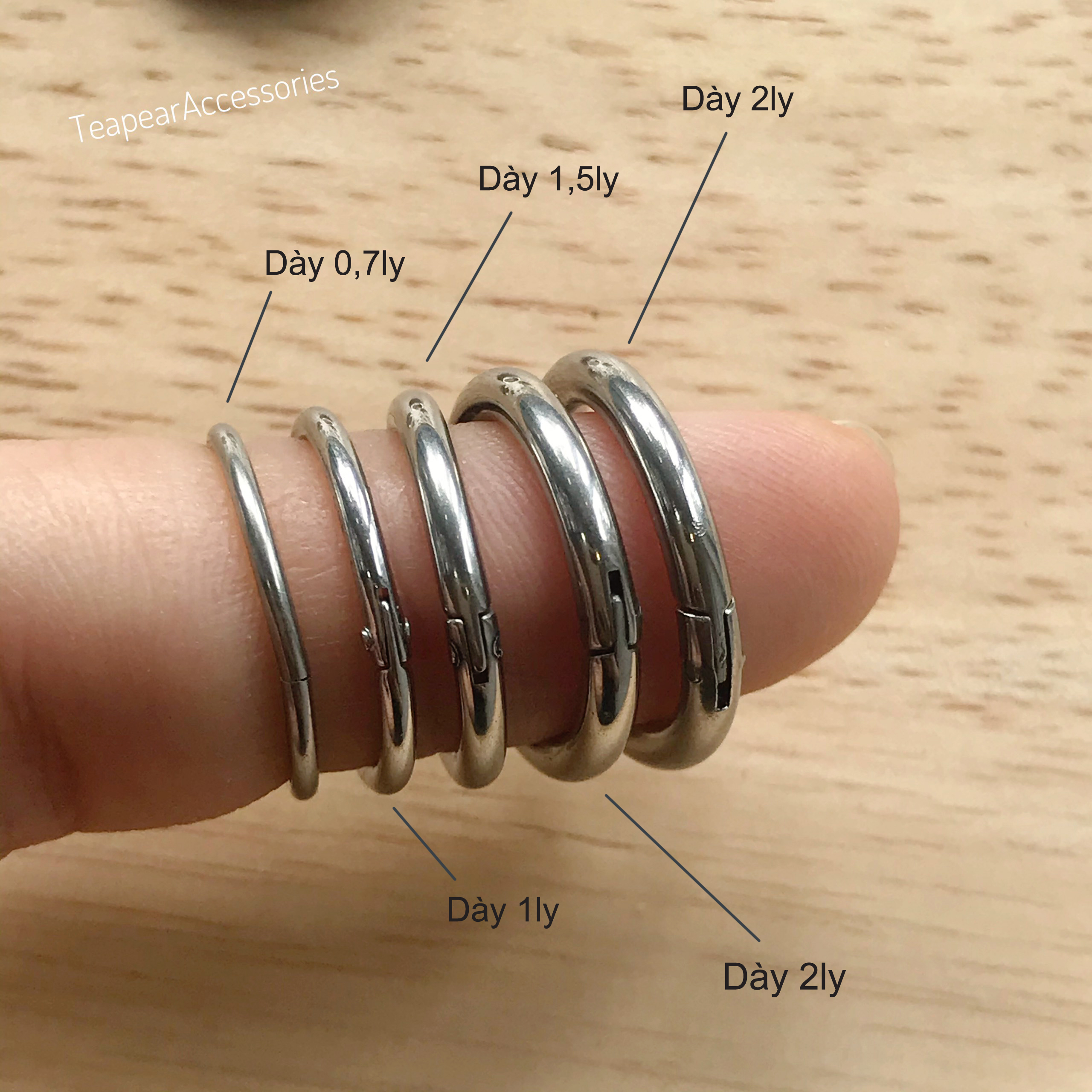 [HCM]KHUYÊN TAI TRÒN BASIC INOX DÀY 2mm