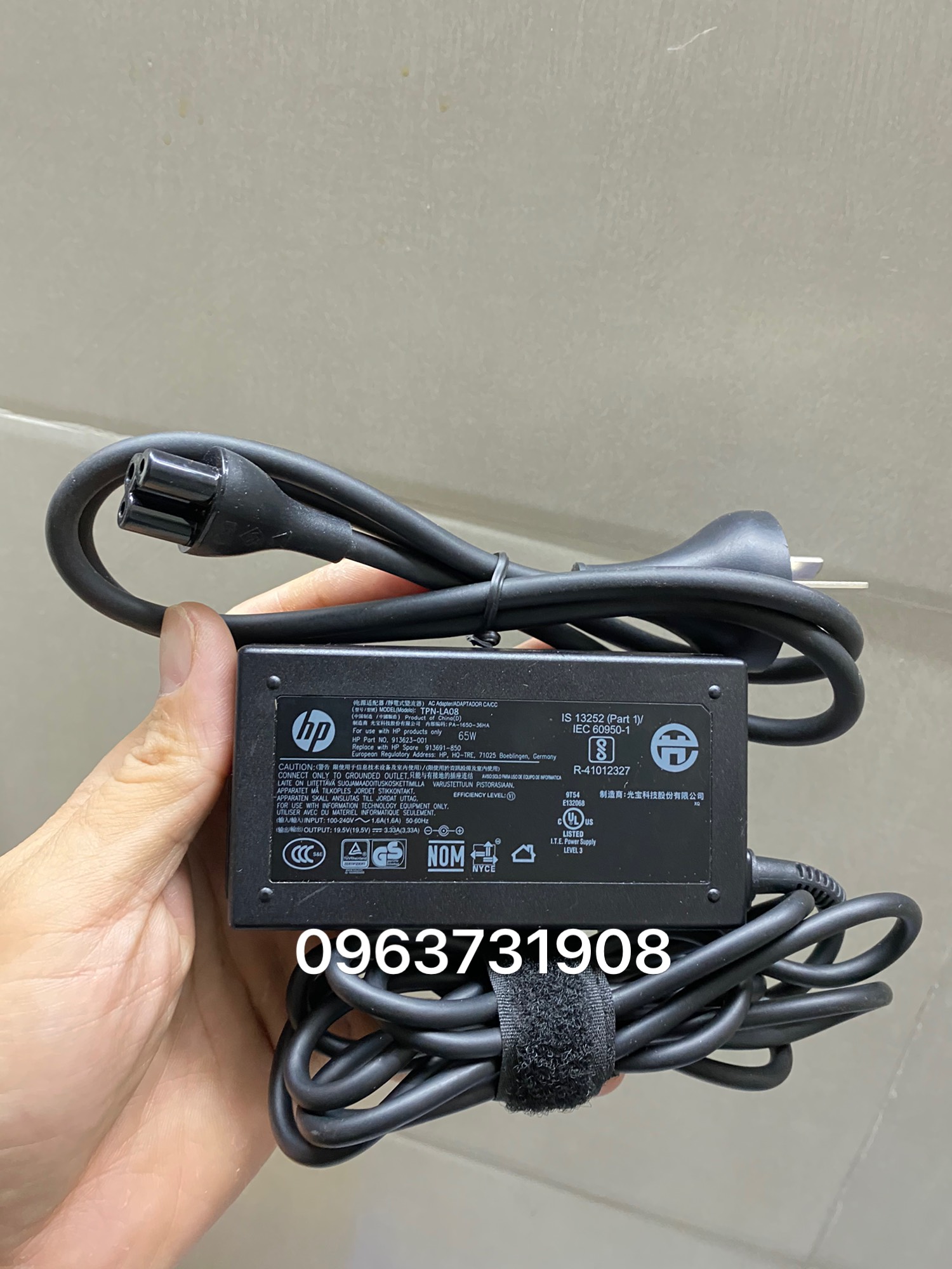 Sạc Laptop HP 19.5V - 3.33A 65W ( Chân kim xanh nhỏ)