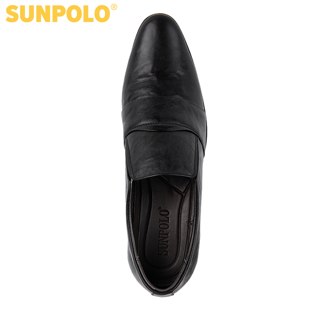 Giày nam, Giày Tây da bò công sở SUNPOLO SPH271 (Đen)
