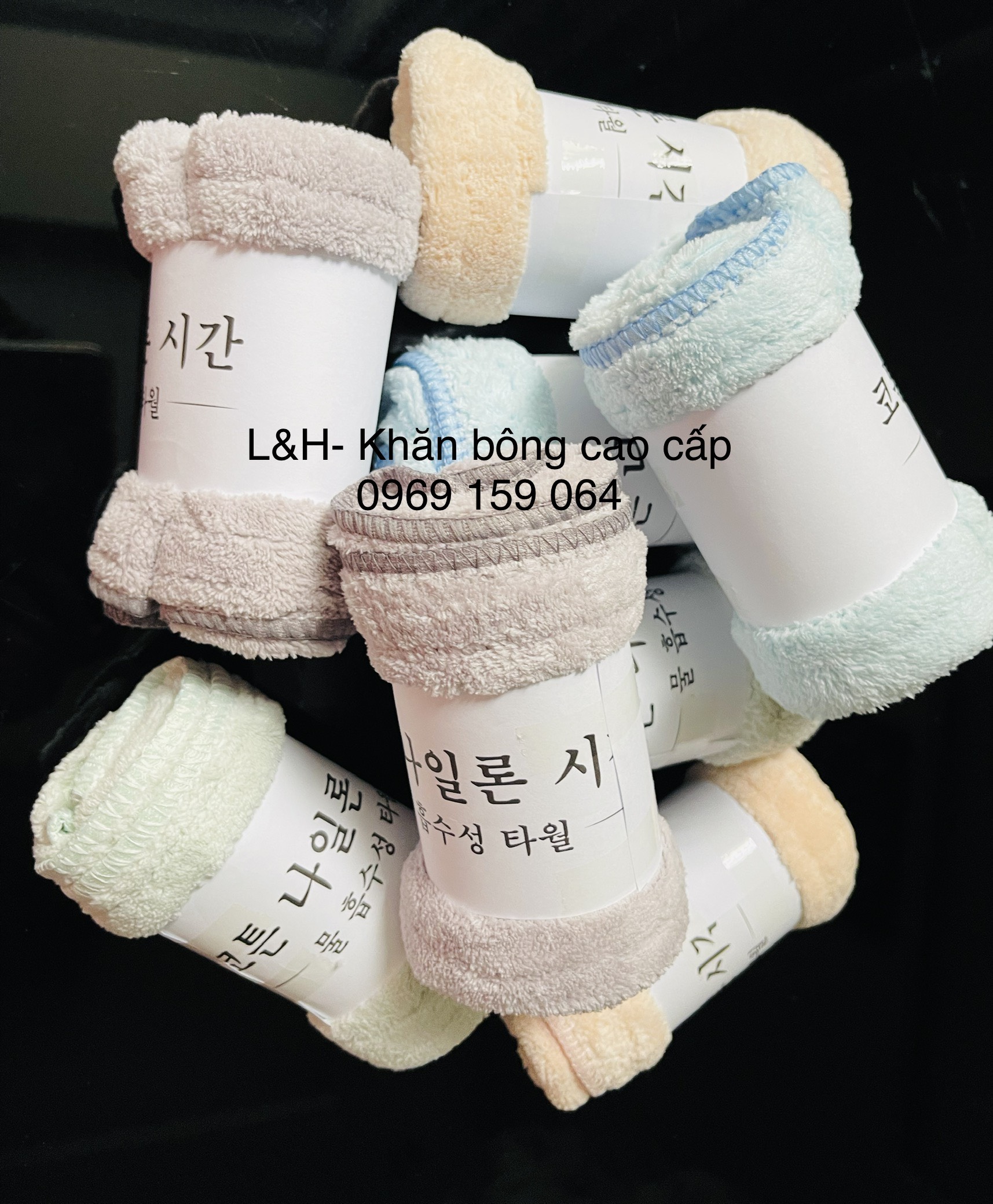 Khăn mặt lông cừu cao cấp,Trơn, KT 30x50cm