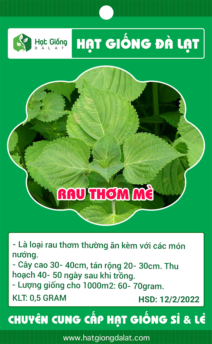 Hạt giống rau thơm mè hàn quốc sesame rạng đông gói 0.5gram