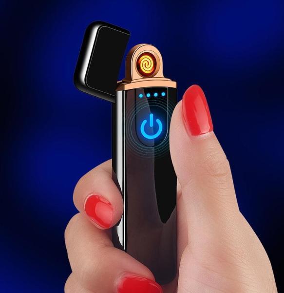 Bật lửa điện cảm ứng vân tay sạc USB, bật lửa usb, hột quẹt điện, bật lửa điện sạc usb, hộp quẹt