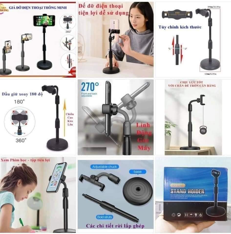 Giá đỡ điện thoại xoay 360 độ