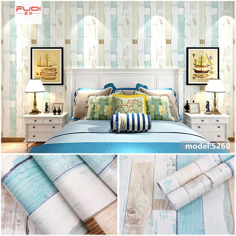 10m giấy dán tường gỗ sọc nhiều mầu ( cuộn dài 10m, khổ rộng 45cm, giấy có keo sẵn )